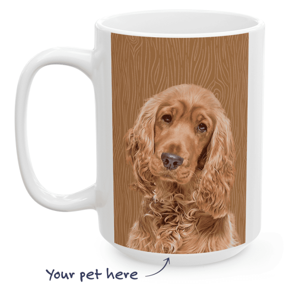 Custom Dog Mug Wood Grain
